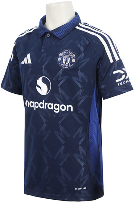 아디다스 주니어 EPL 맨체스터 유나이티드 맨유 AWAY 저지 반팔 Uniform 202425 네이비-화이트 3S 로고