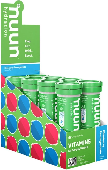 Nuun 비타민 전해질 수분보충 8팩 96정 블루베리석류, Blueberry Pomegranate, 12 Count (Pack of 8), 12정 - 쿠팡