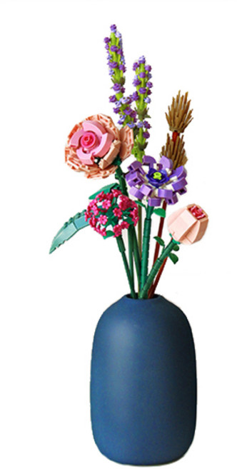 LOZ 플라워 나노블록, 블루, 1개