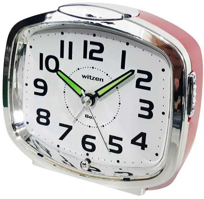witzen(위젠) KT517 대용량 벨 알람 라이트 시끄러운 자명종 무소음 알람 탁상시계, KT517(레드)