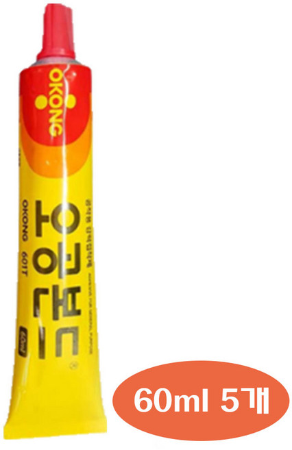 K마켓 오공본드 601T 60ml 노란본드 다용도 강력접착제, 5개