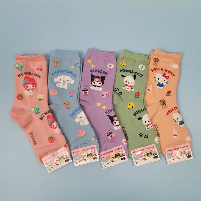 산리오 캐릭터 양말 귀여운 여성 학생 선물 시나모롤 마이멜로디 쿠로미 포차코 키티