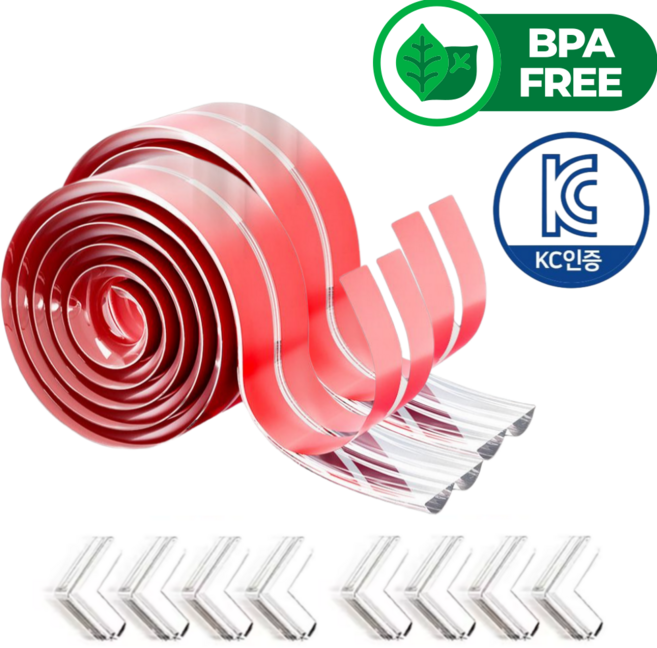 허니베이비 KC인증 대용량 아기 모서리 보호대, 1세트, 투명