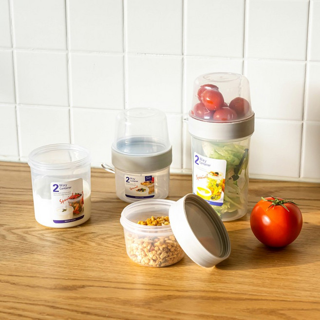 밀프랩 도시락통 샐러드 런치박스 원형 직장인 밀폐, 1개