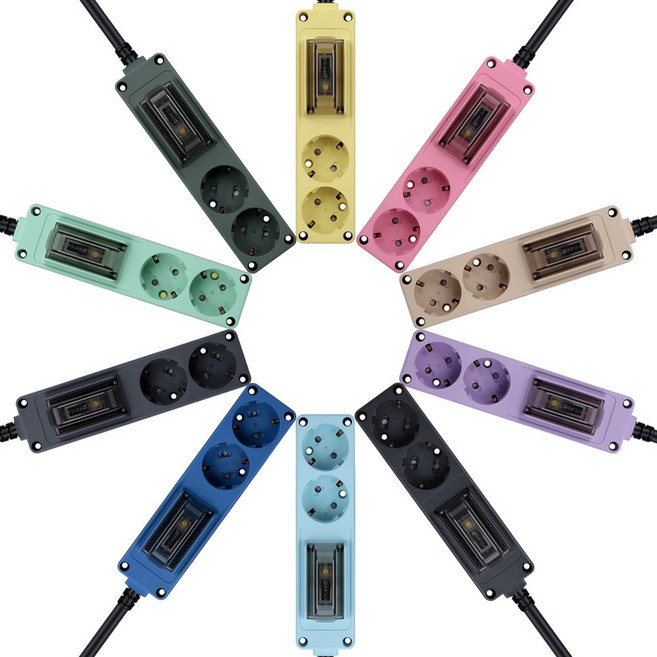 현대일렉트릭 오브제 4000W 고용량 2구 멀티탭 1.5M 블랙 누전차단 HDB16GN-215BK, 1개