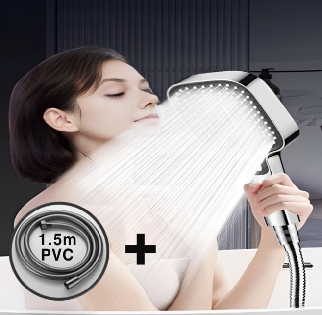 대형 3단 폭풍수압 고압 샤워기 헤드 욕실 절수 샤워기 교체, 그레이헤드/호스세트, 1개