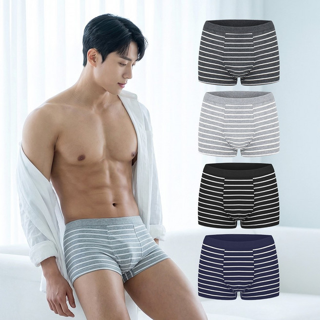이너쉴드 모던 코튼 드로즈 남성 면팬티 4P세트