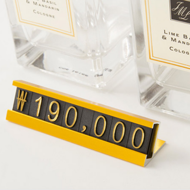 가격표 가게 가격표시 조립식 가격칩 프라이스 칩 스탠드 숫자표 숫자블록 거치대 가게 가격표시, 1세트, 은색