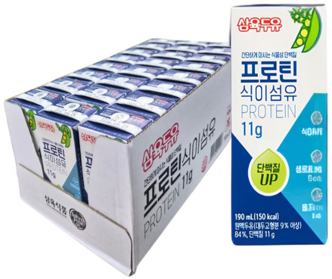 삼육두유 프로틴 식이섬유 두유, 190ml, 96개