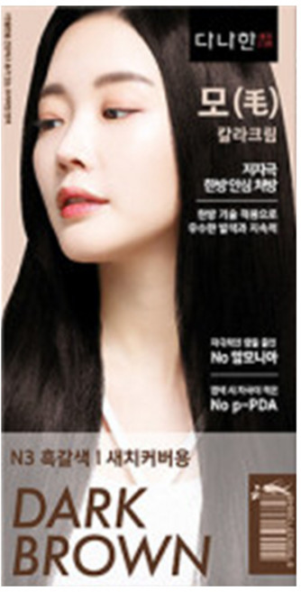 꽃을든남자 다나한 모 칼라 크림 (염색약 새치), N3 흑갈색, 1개