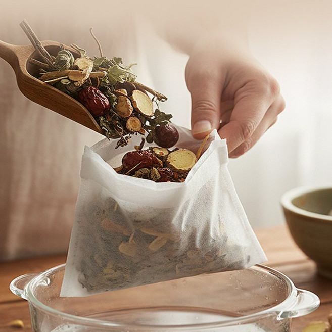 에센셜플러스 끈형 국물백 다시백 육수팩 국물팩 소형5p 대형3p 거름망, 소 5매, 소(S)