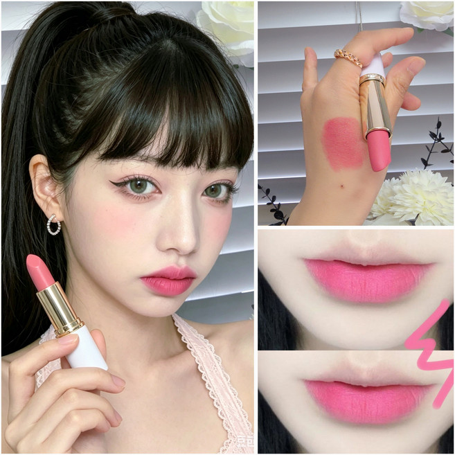 컵에 묻지 않는 발색력 지속력 좋은 MYG 매트 핑크 립스틱, MYG-836(피치 핑크), 1개