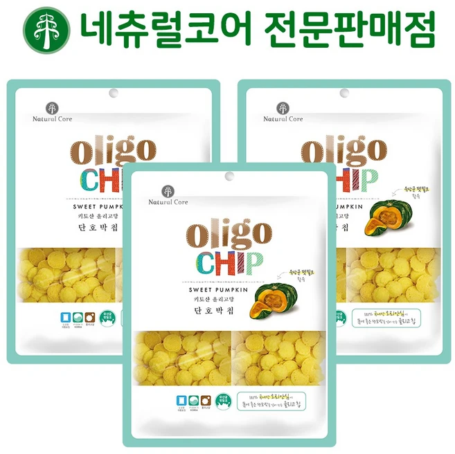 네츄럴코어 올리고칩, 단호박, 250g, 3개 - 쿠팡