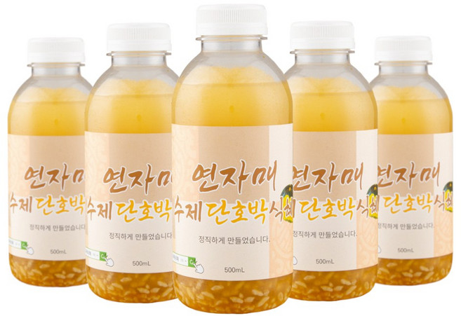 연자매 전통수제 호박식혜 500ml 5병 / 100% 국내산, 5개