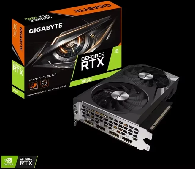 비디오 카드 3090 24Gb 384Bit GDDR6X 그래픽 3060 3070 3080 Ti GPU, 02 3060 WF2OC 12GD