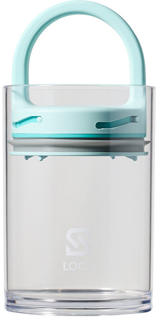 에스락 트라이탄 3초 원터치 진공밀폐용기 800ml 원두 커피 소분 보관 시리얼 반려동물 사료통, 스카이민트, 1개