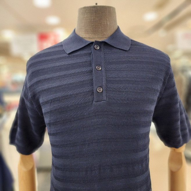 NC불광점 레노마 # 카라넥 조직 반소매 반팔 니트 RMUSW1-002-NY-55