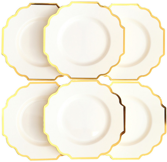 데일리굿 로얄골드 플라스틱 접시 17cm, 24개, 1세트