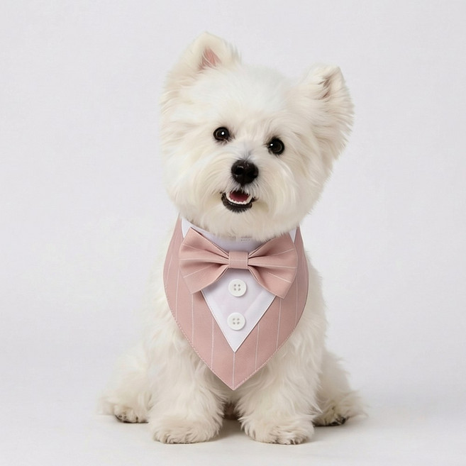 [마몽펫즈]강아지 클래식 리본 턱시도 셀프웨딩 화동 생일파티 반려견 코스튬 프로필 소형 대형견, ST핑크