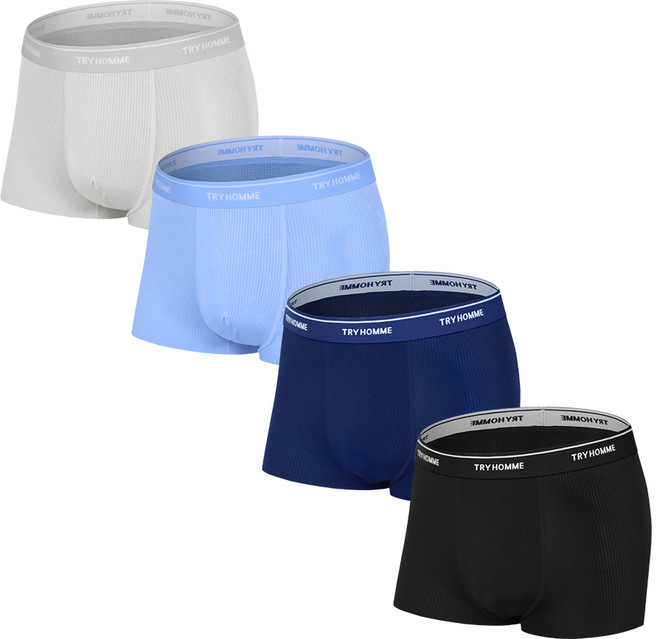 TRY 남성용 쿨메쉬 인견 드로즈 4매세트