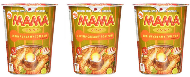태국 마마 컵라면 쉬림프 크리미 톰얌 70G x 3개 똠양꿍 MAMA CUP SHRIMP TOMYUM