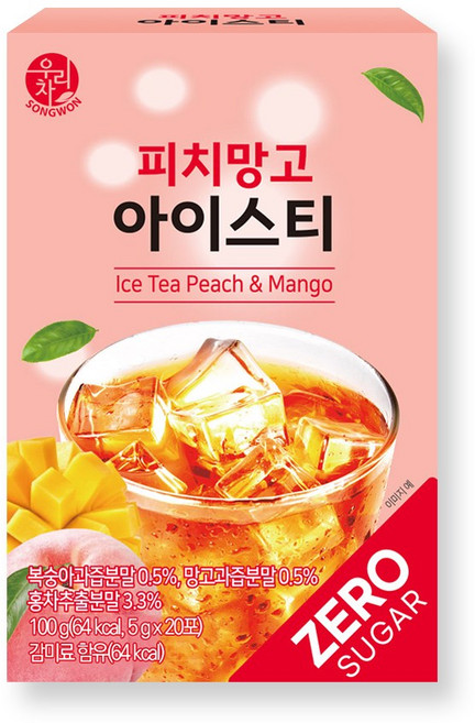 우리차 피치망고 아이스티 분말, 5g, 20개입, 1개