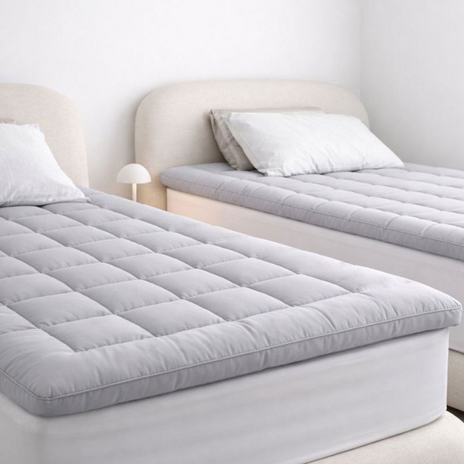 [세탁망 증정] 누잠 토퍼 매트리스_ 슈퍼싱글/퀸 단품, 그레이(회색)