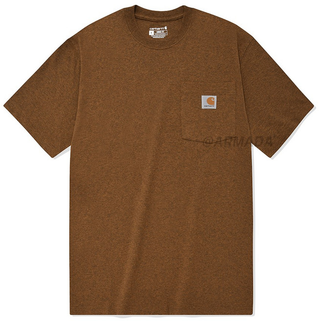 칼하트 K87 워크웨어 포켓 반팔티셔츠 오일드월넛헤더