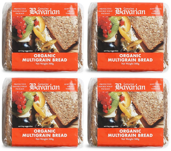 슐렌더 바바리안 유기농 호밀빵 4팩, 500g, 4개