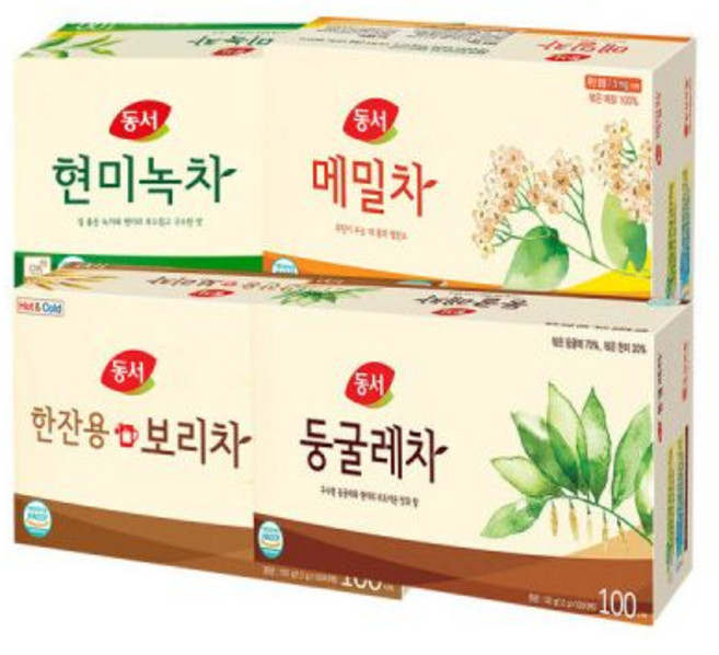 동서 보리차100T+현미녹차100T+둥굴레차100T+메밀차100T 사무실 간식