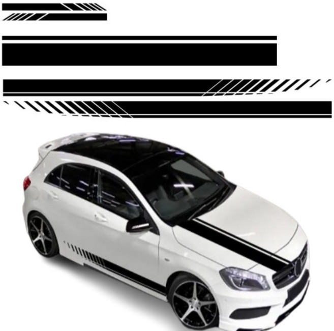 도나토르 차량용 스트라이프 스티커 데칼, 블랙, 5개