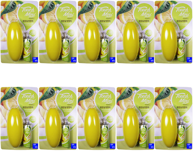 서브무역 터치미니 화장실 방향제 탈취제 변기 향기 터치필 레몬향(세트), 13ml, 10개, 상큼레몬