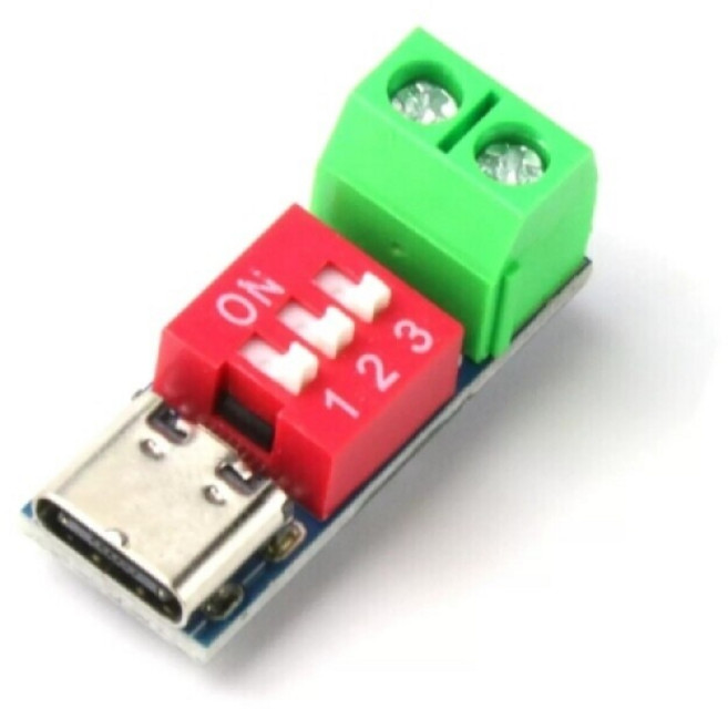 PD 유도기 QC PD 고속충전 테스트 모듈 - 5~20V 전압 가능 - Type-C PD 프로토콜 지원, 1개