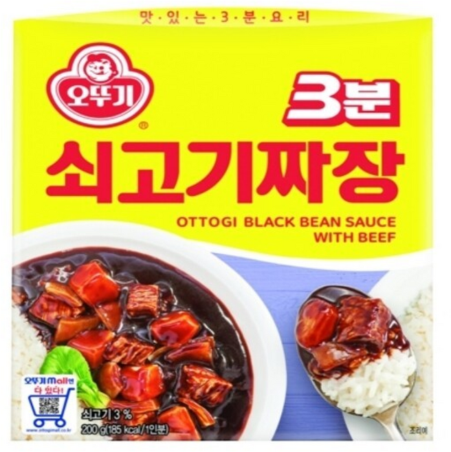 오뚜기 3분 쇠고기짜장, 12개, 200g