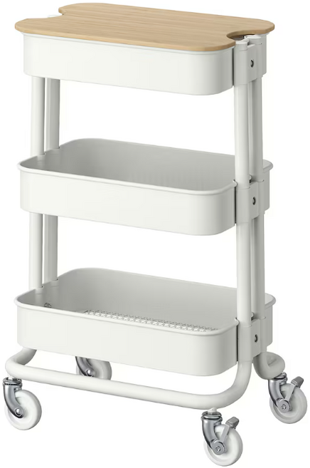 이케아 RASKOG 로스코그 / NORRAVA 노로바카트+뚜껑, 화이트