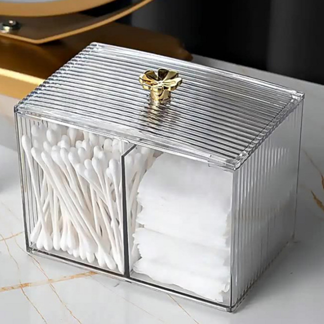 아크릴 화장솜 정리함 보관함, 없음, 1개