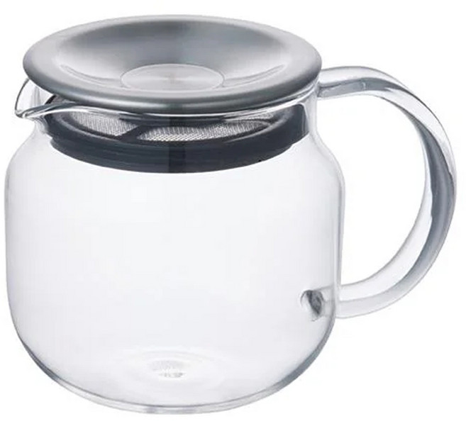 킨토 원터치 티팟 스테인리스 - 내열유리 차거름망 티포트, 1개, 450ml, 클리어