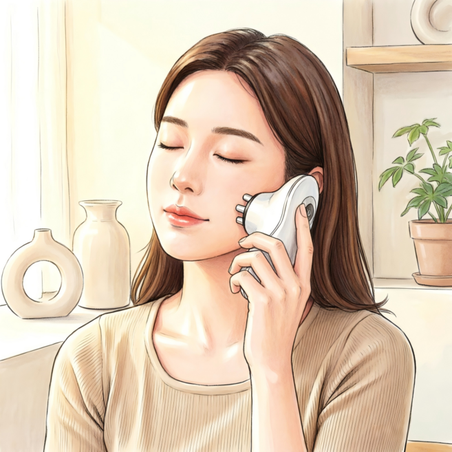 사시한사 ems 고주파 얼굴 마사지기 바디 마사지기 케어 뷰티 디바이스 리프팅, 화이트, PD-007