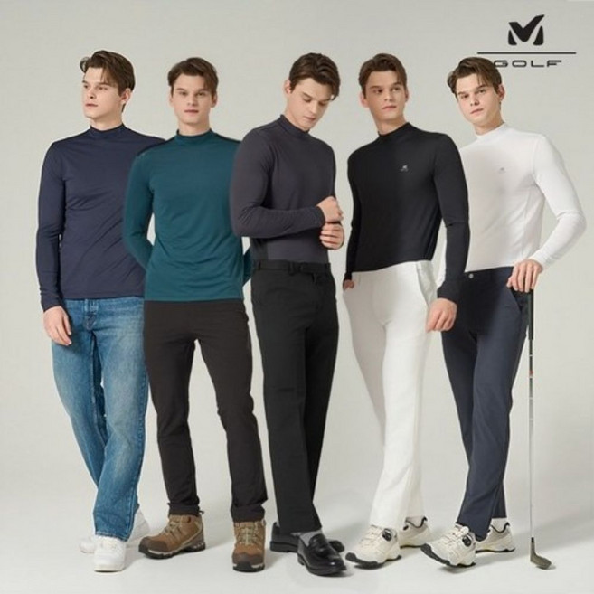 [밀레골프] 26SS 최신상! 남성 에어 쿨 메시 긴팔 셔츠 5종 세트 2233232