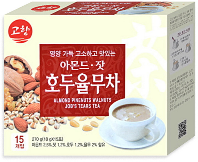 아몬드잣호두율무차 15T (고향 아몬드잣호두율무차15포), 18g