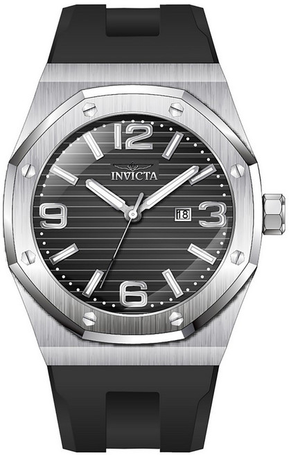 인빅타 Huracan 실리콘 스트랩 블랙 다이얼 쿼츠 45772 100M 남성용 시계