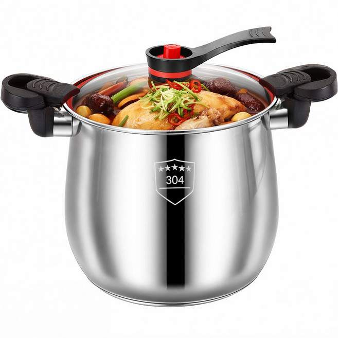 스테인리스 진공 저압냄비 8L 안전 방폭 압력솥 인덕션 가스레인지 겸용, 스테인리스강, 1개