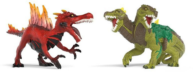 Schleich Eldrador Creatures - 2PC 용암 vs 정글 월드 놀이 세트 파이어 공룡과 정글 도마뱀 포함 - 남아 및 여아용 재미있고 내구성 있는 몬스터