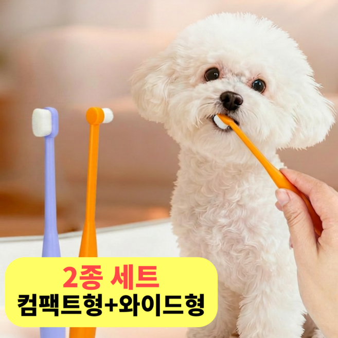 베리픽스 강아지 칫솔 고양이 소형 애견, 2개, 혼합색상