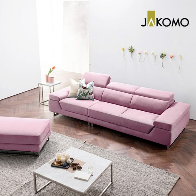 모리슨 3.5인 기능성 스위브 패브릭 소파+스툴, T600라이트스카이