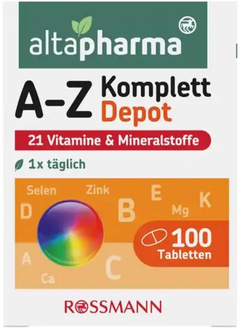 알타파마 독일 A-Z Depot 종합비타민+미네랄 100정 6팩, 6개 - 쿠팡