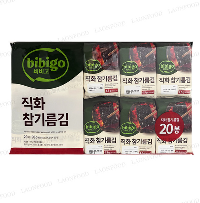 비비고 직화 참기름김, 90g, 1개