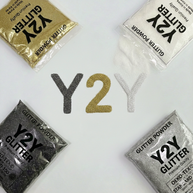 Y2Y 국내 생산 글리터 파우더 반짝이 가루 1kg 슬라임 네일 재료, 1개, Y-1 실버 1KG