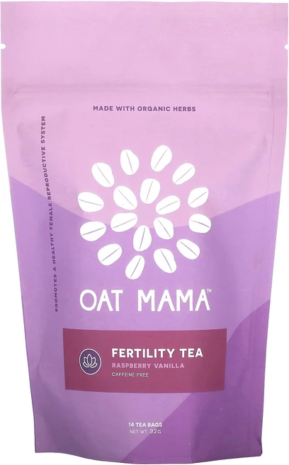 Oat Mama Fertility Tea 라즈베리 바닐라 카페인 무함유 티백 14개 32g, OatMamaFertilityTea라즈베리바닐라카페인무, 1개 - 쿠팡