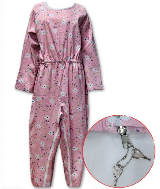 치매우주복 병원환자복 요양원복 치매복 잠금지퍼(발목)/일반지퍼 턱받이 증정! (분홍꽃), 분홍꽃(발목-잠금지퍼), 100(중), 1개